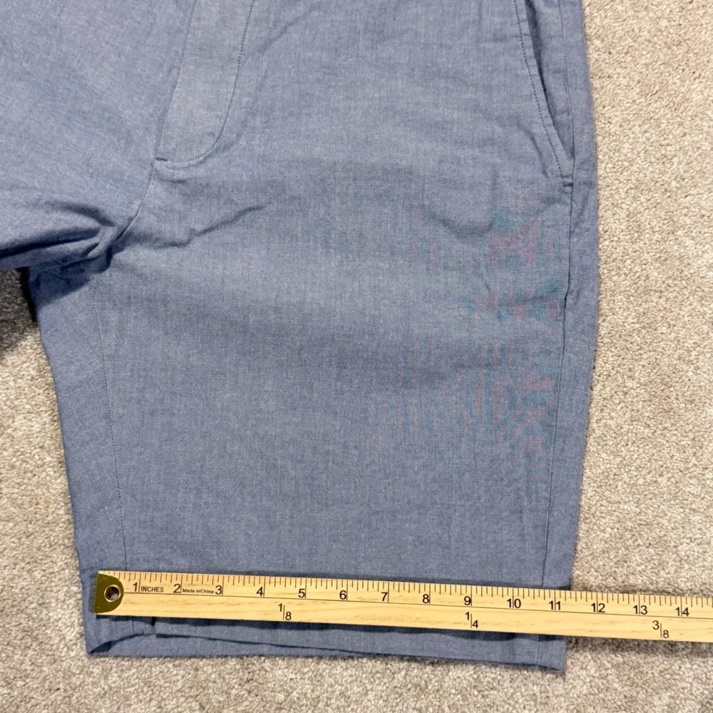Brooks Brothers Chino Shorts Mens 40 Blue Cotton Blend Stretch Flat Front 9in